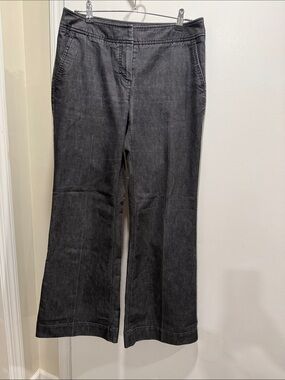 Kenneth Cole wide-leg dark grey denim slacks. Size 8 Versatile wardrobe piece.